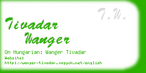 tivadar wanger business card